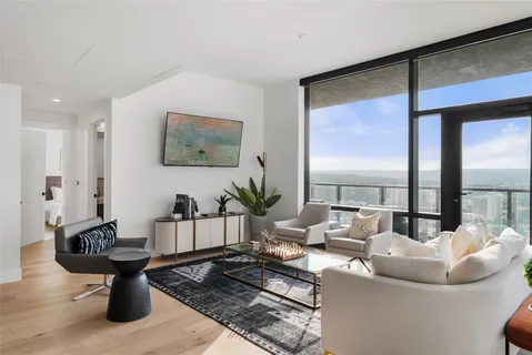 a living room with furniture