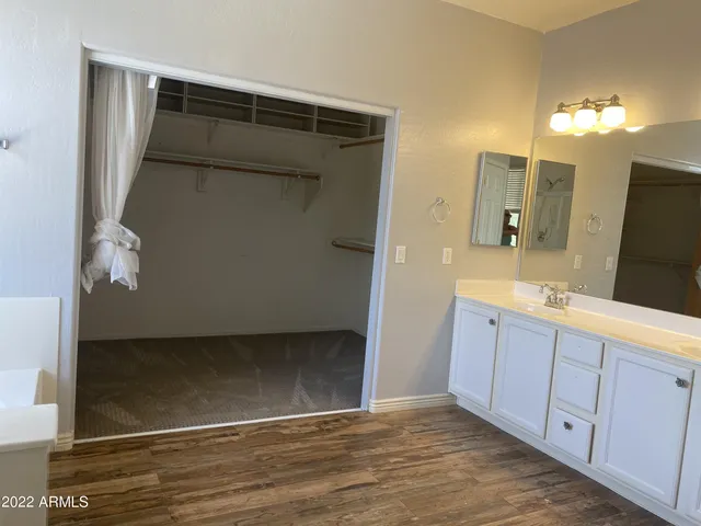 a close view of closet