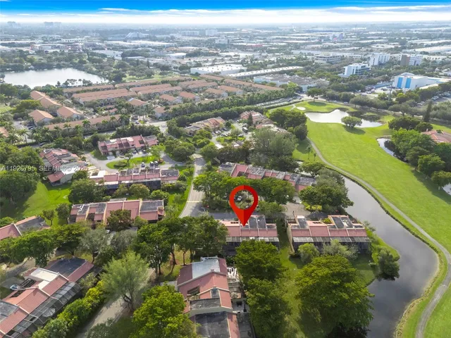 an aerial view of residential building with outdoor space