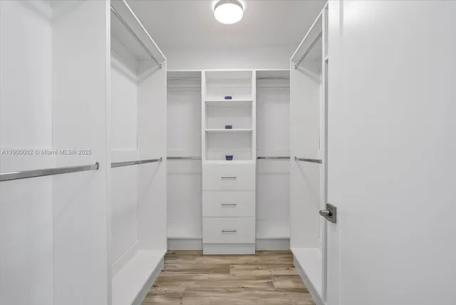 a close view of closet