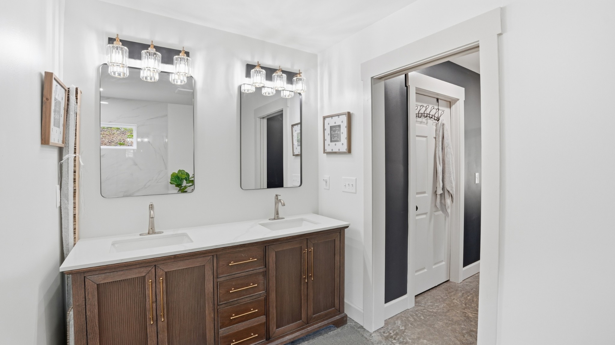 318 Robinson Road Dellrose, TN 38453 - Photo 23 of 56 a bathroom with double vanity sinks and a mirror