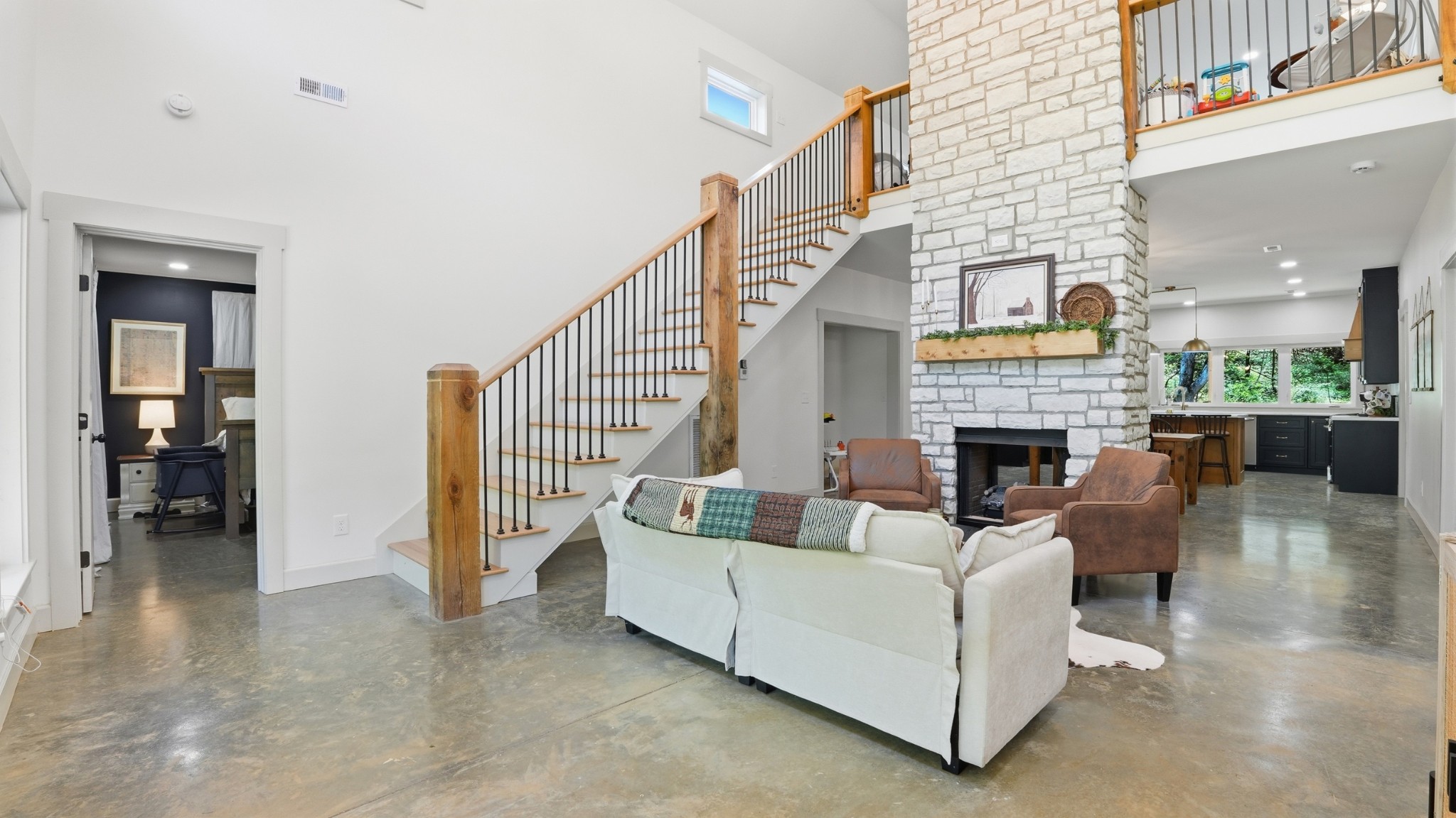 318 Robinson Road Dellrose, TN 38453 - Photo 7 of 56 a living room with furniture and a fireplace