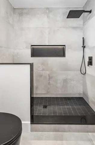 a bathroom with a shower