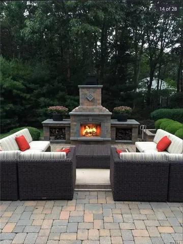 a outdoor living space with furniture
