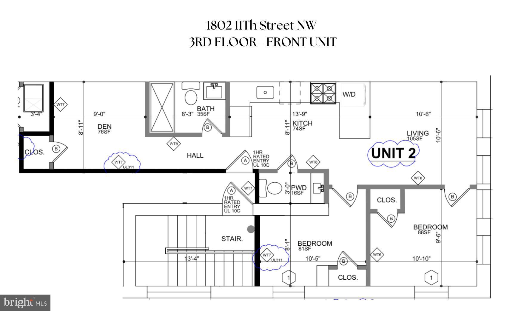 1802 11th Street Northwest, Unit 2A Washington, DC 20001 - Photo 14 of 15 a picture of a floor plan