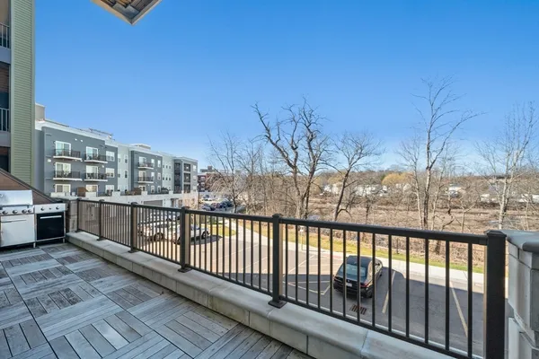 a view of city from a balcony