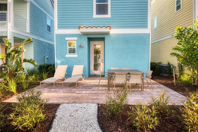 a view of a outdoor seating area