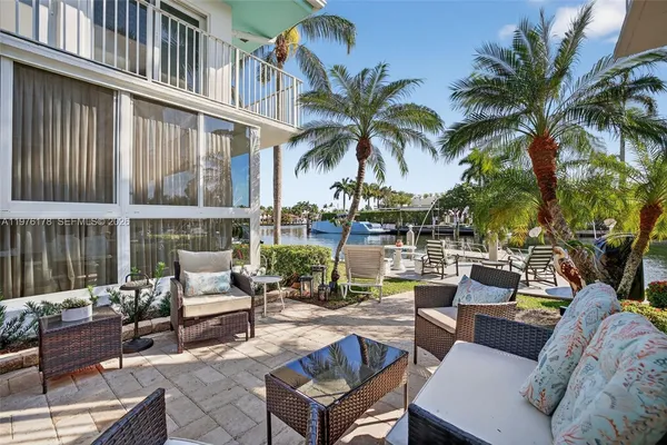a view of a lake and houses