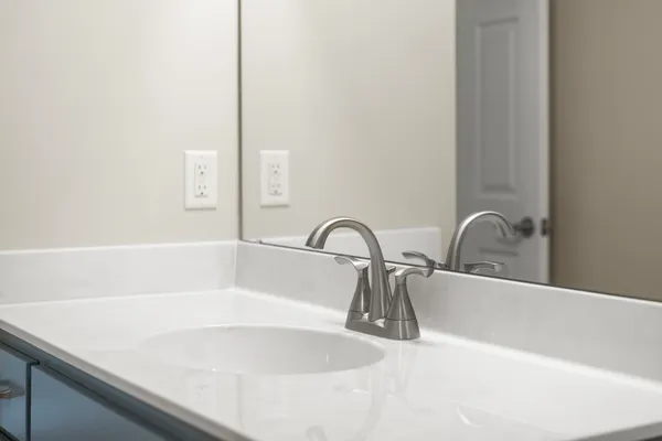 a close view of sink and tap