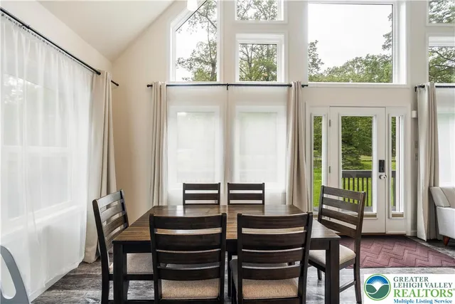 a view of outdoor space with seating area