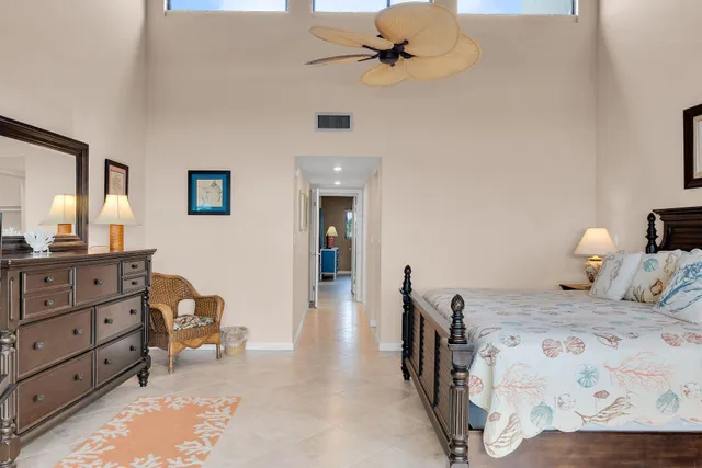 an aerial view of a house with a garden