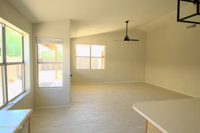 an empty room with a window