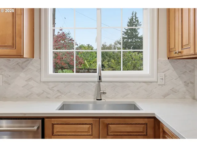 a sink with a window