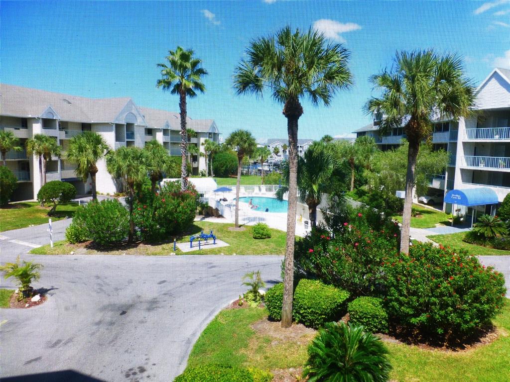 5557 Sea Forest Drive, Unit 215 New Port Richey, FL 34652 - Photo 10 of 42 a view of a garden with a building in front of it