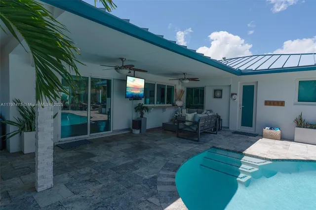 a living room with furniture