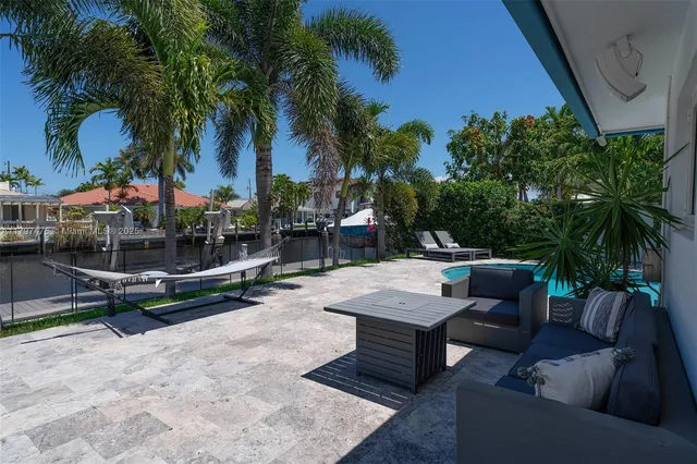 a view of outdoor space with seating area