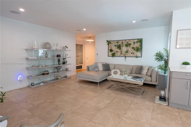 a living room with furniture