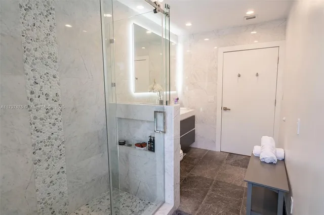 a bathroom with a shower