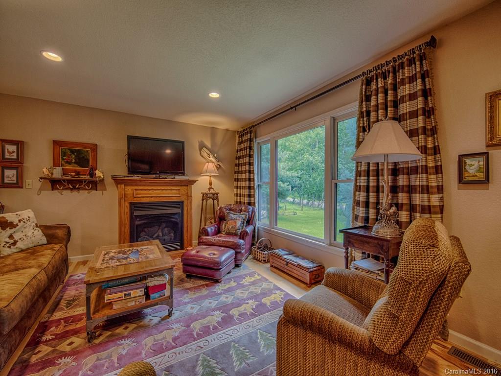 541 Chinquapin Road Canton, NC 28716 - Photo 6 of 23 a living room with furniture a fireplace and a flat screen tv