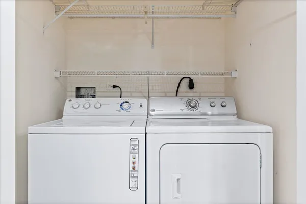 a view of a room with racks