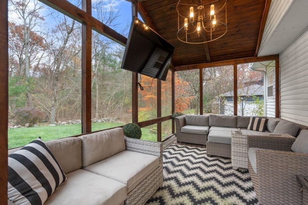 52 Condor Road Sharon, MA 02067 - Photo 7 of 36 a living room with furniture and a floor to ceiling window
