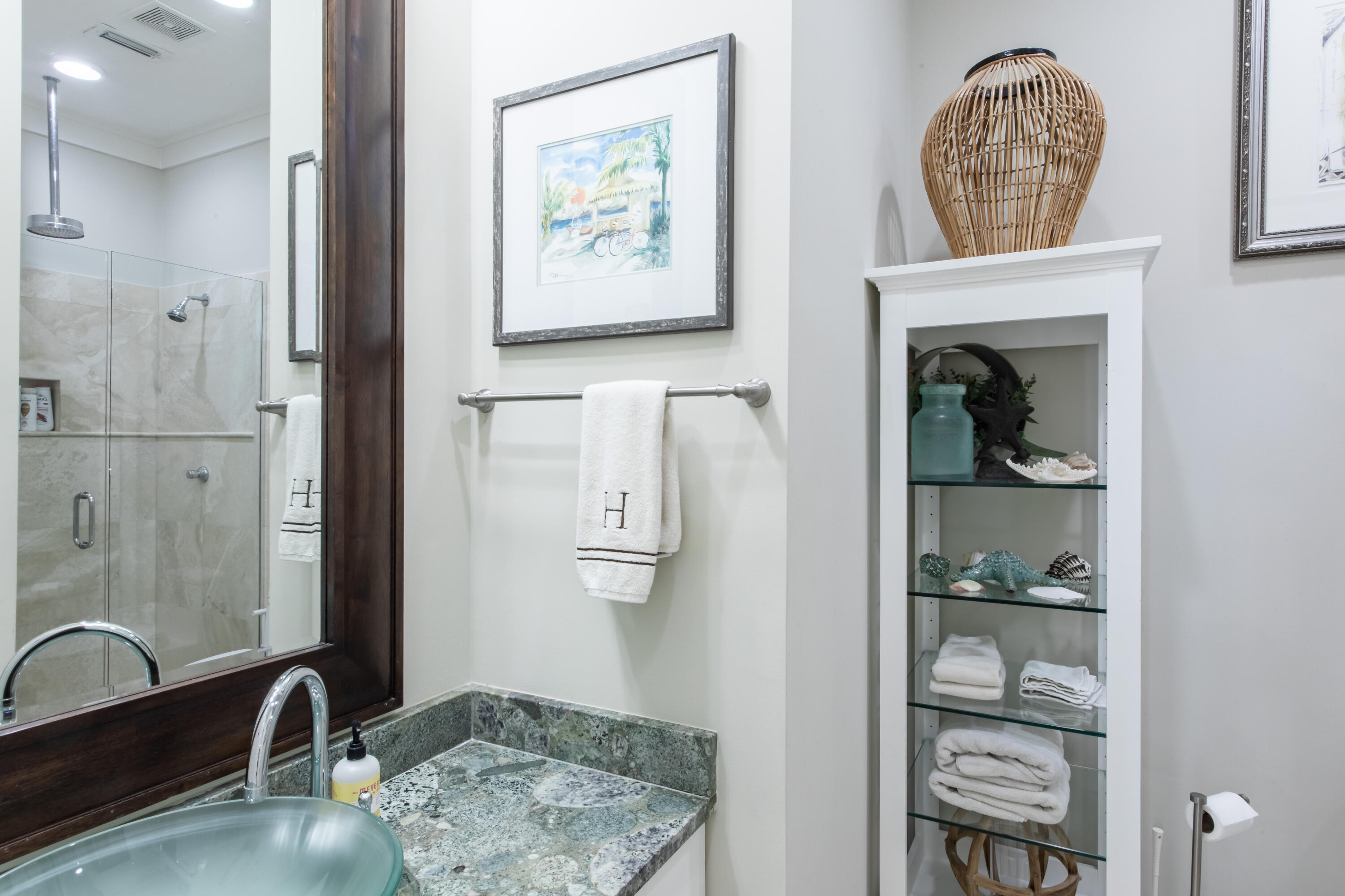 175 Rue Martine Miramar Beach, FL 32550 - Photo 8 of 23 a bathroom with a sink a mirror and a shower