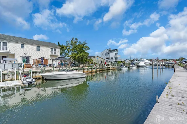 a view of a lake with boats