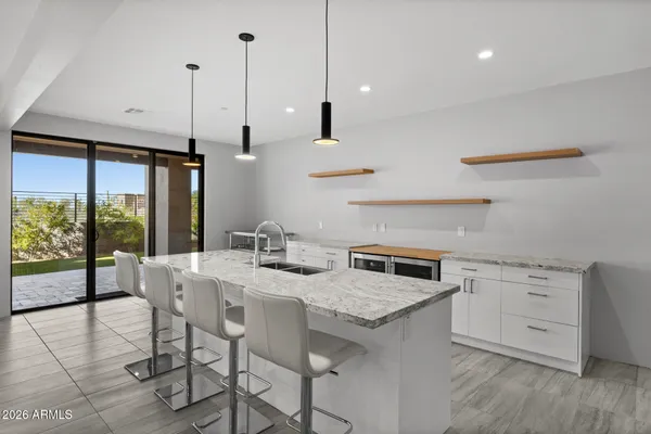 a front view of a building with street view