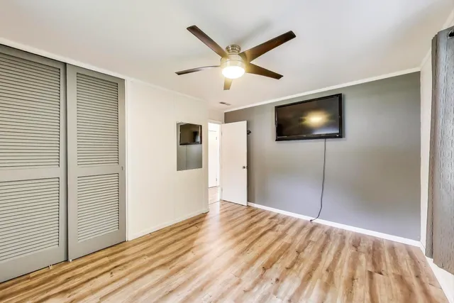 a view of a livingroom with a flat screen tv