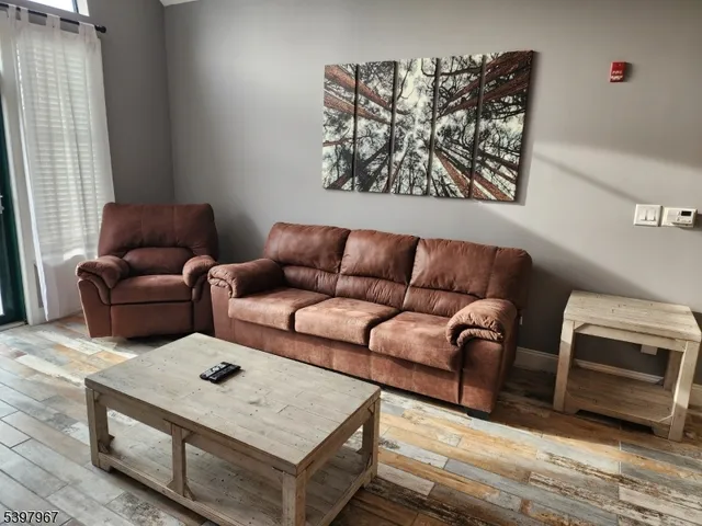 a living room with furniture