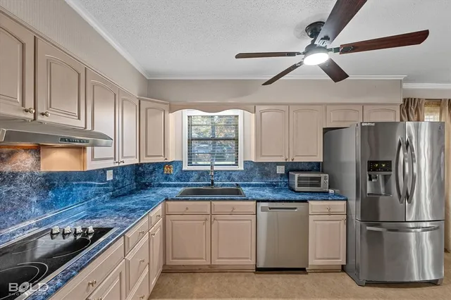 a bathroom with a sink a mirror and a shower