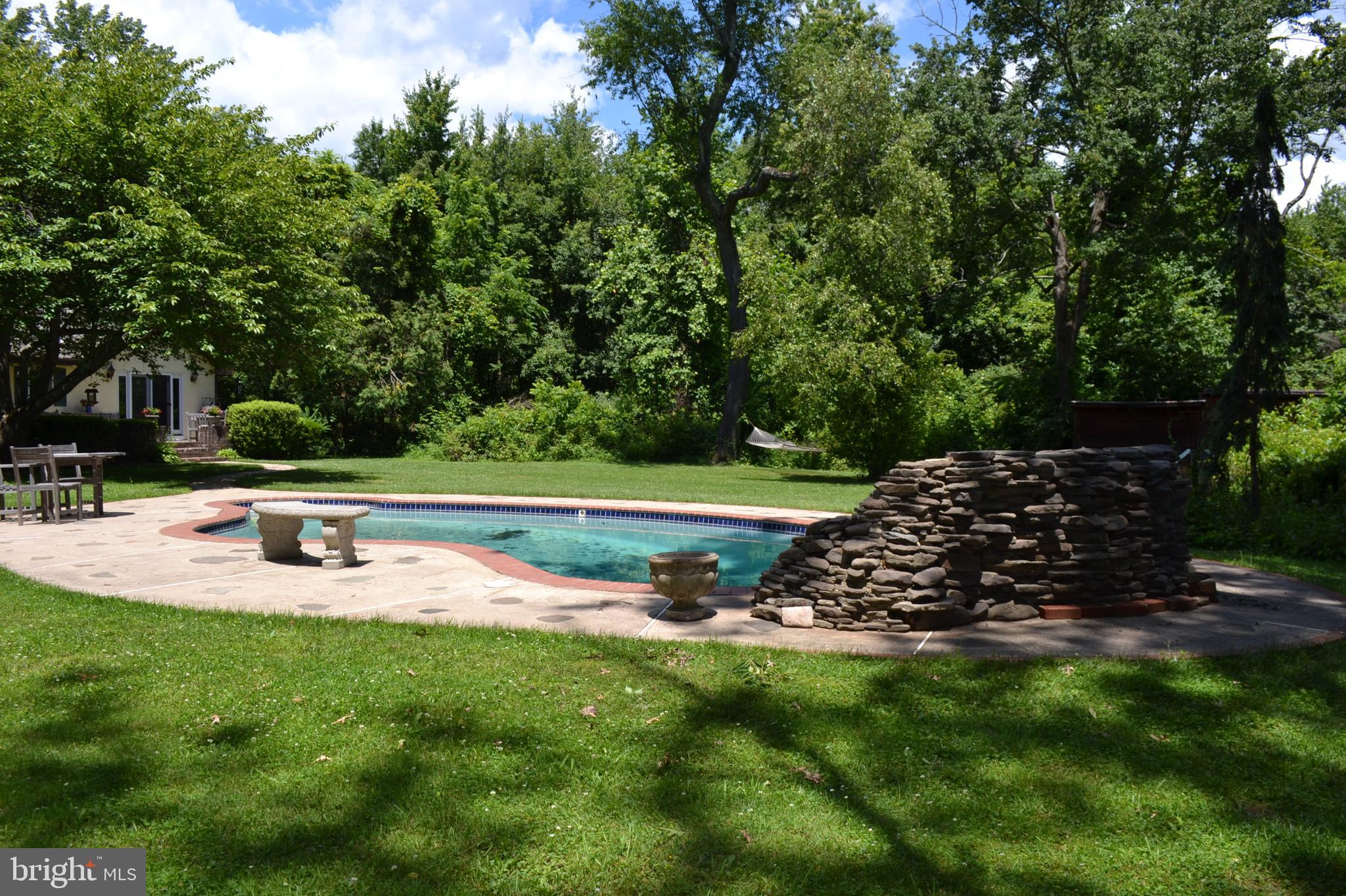 6616 Ferry Road New Hope, PA 18938 - Photo 31 of 49 Back yard, pool with waterfall