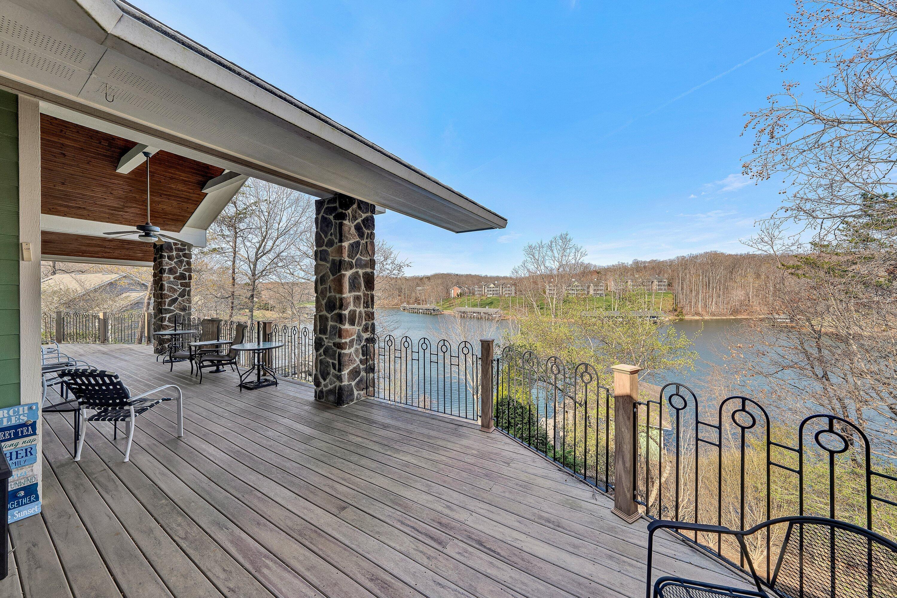23 Waterpoint Court Moneta, VA 24121 - Photo 12 of 38 a view of a balcony with chairs and wooden floor