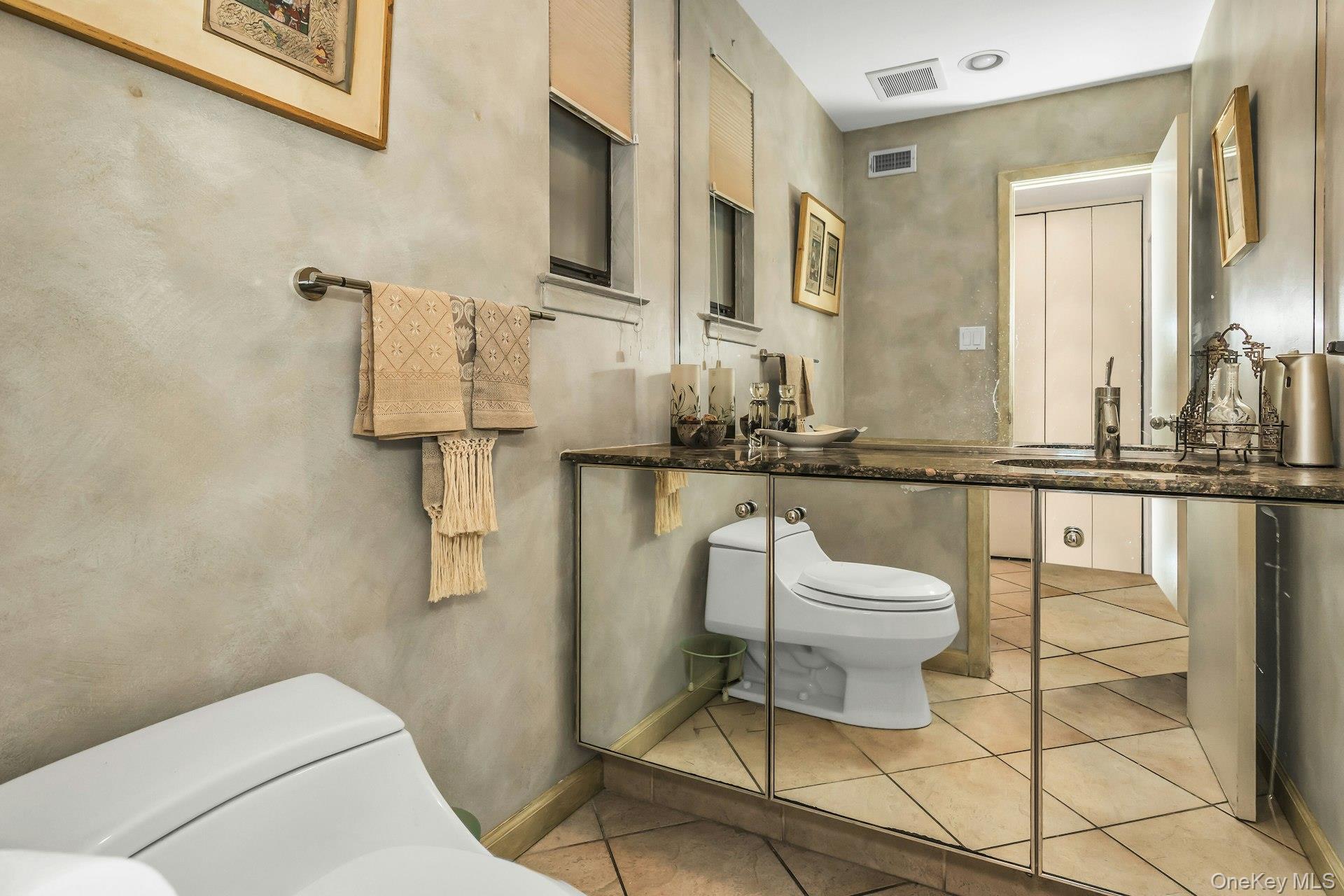 232 Linnet Court Manhasset, NY 11030 - Photo 9 of 28 a bathroom with a toilet a sink and mirror