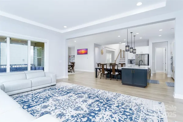 a living room with furniture and a couch