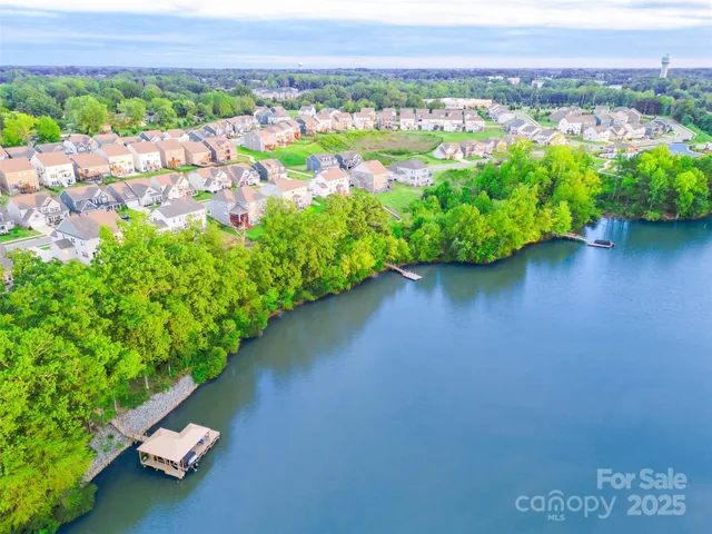 a view of a garden with a lake