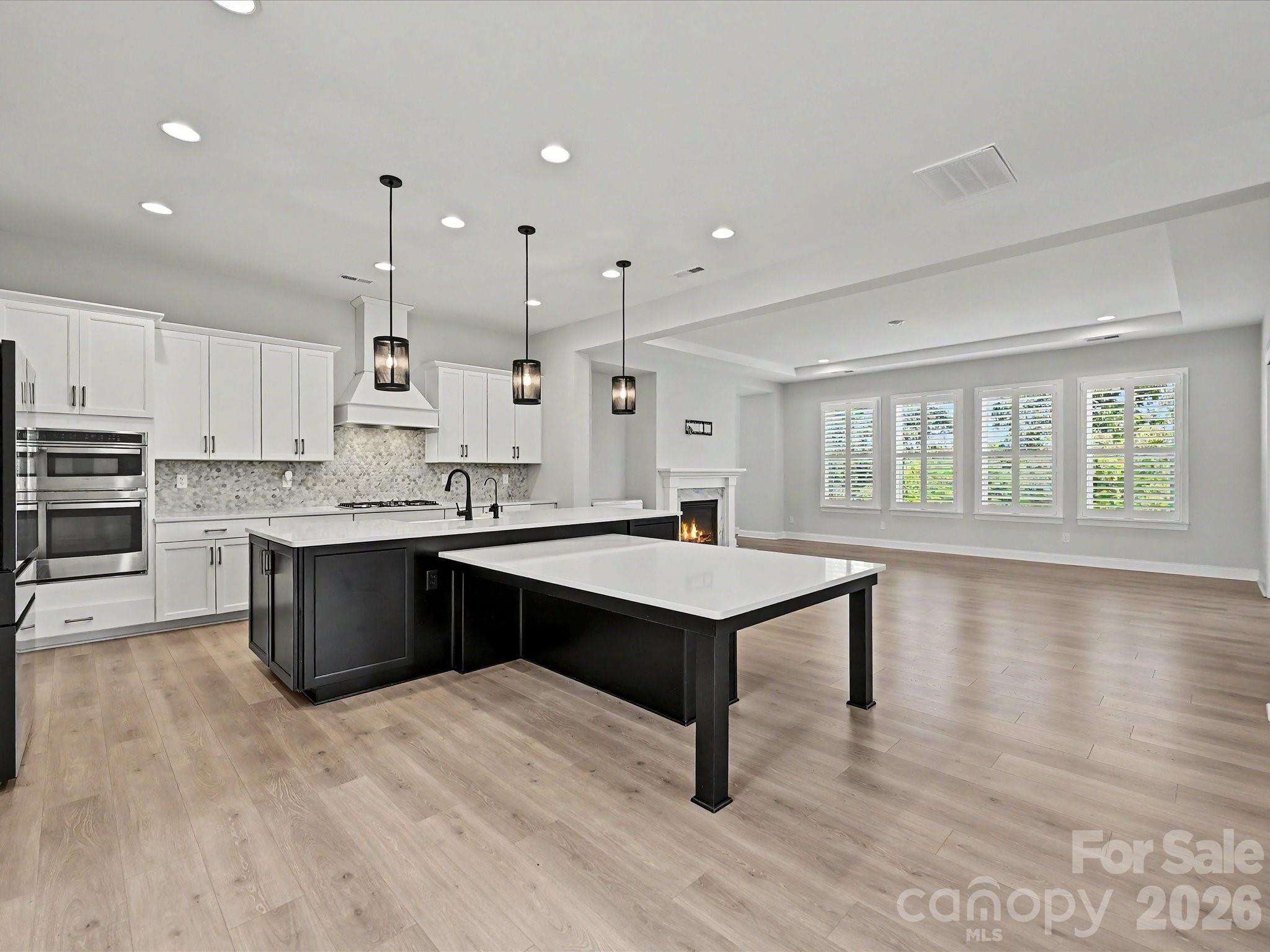 315 West Waterlynn Road Mooresville, NC 28117 - Photo 10 of 46 a kitchen with a stove a sink dishwasher a refrigerator and white cabinets with wooden floor