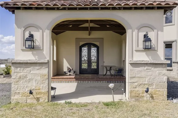 a front view of a house with entryway