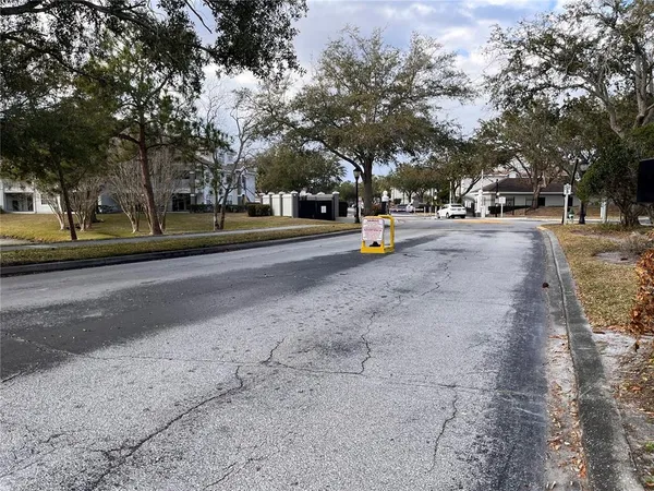 a view of road with trees