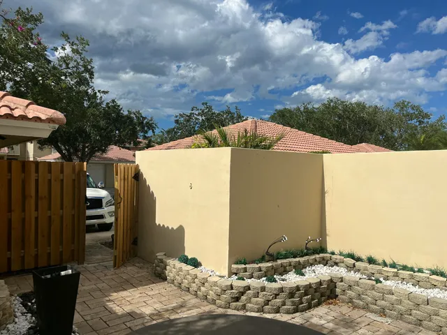 a outdoor space with garden view