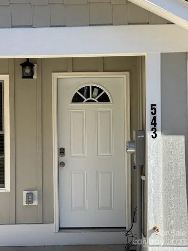 a view of front door of house