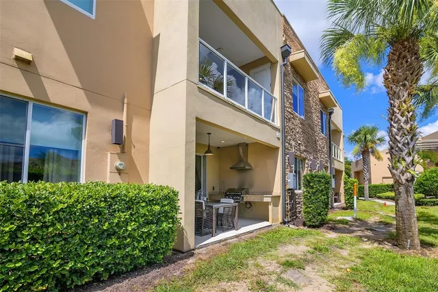 a house view with a outdoor space
