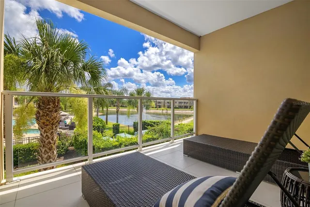 a living room with a large window