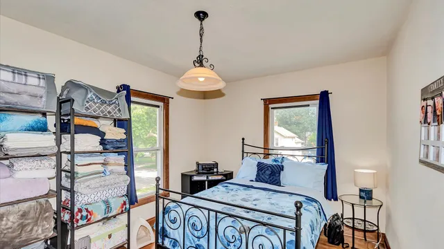 a view of a livingroom with furniture and window
