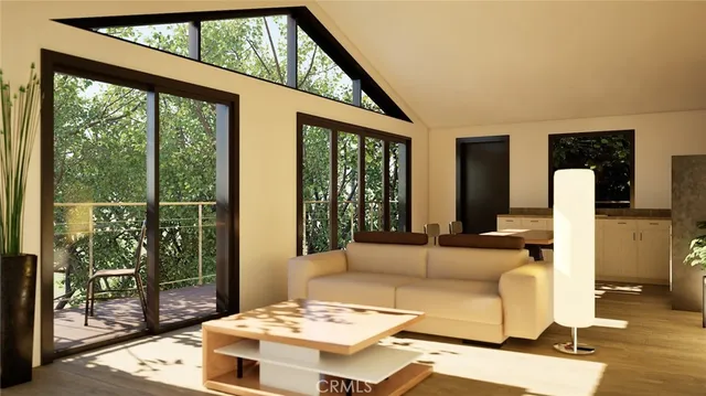 a bedroom with a large bed and a large window