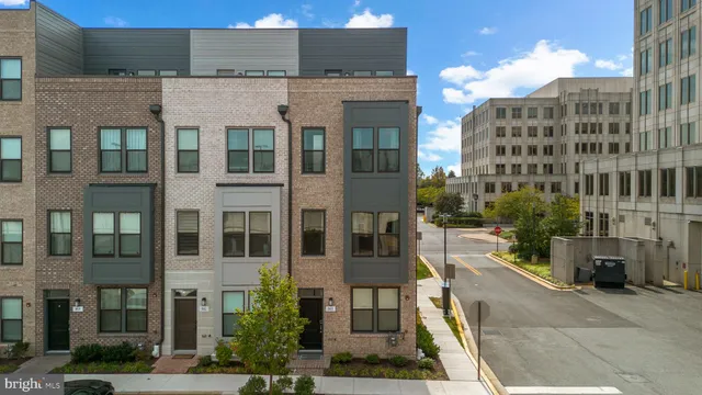 front view of a building with a street