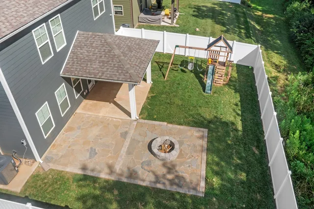 an aerial view of multiple house