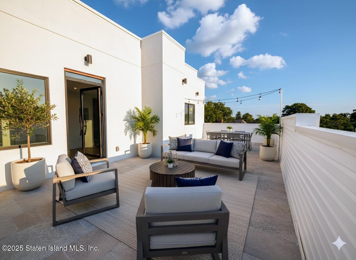 a living room with furniture