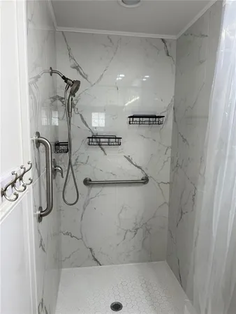 a bathroom with a shower