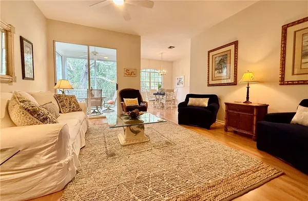 a living room with furniture and a couch